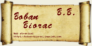 Boban Biorac vizit kartica